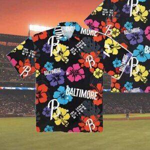 CITY COINNECT BALTIMORE ORIOLES HAWAIIAN SHIRT (SPRING TRAINING) - MED